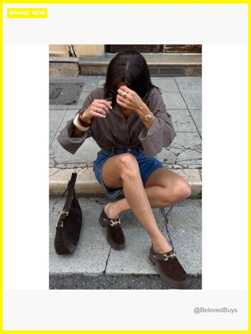 Chunky Platform Clogs - Suede Mules with Back Strap, Slip-On Fall Winter Shoes - Picture 5 of 7